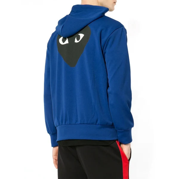 Veste CDG Bleu à capuche HOMME (coeur dorsal)